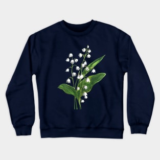 Lily of the valley Flowers Watercolor Painting Crewneck Sweatshirt